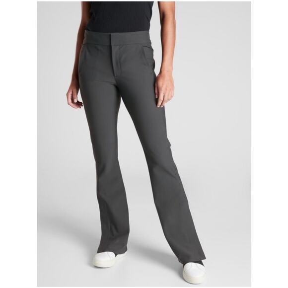 Athleta Pants Womens 2 Arbor Olive Green Stellar Flare Trouser Zip Ankle Commute - Picture 2 of 14